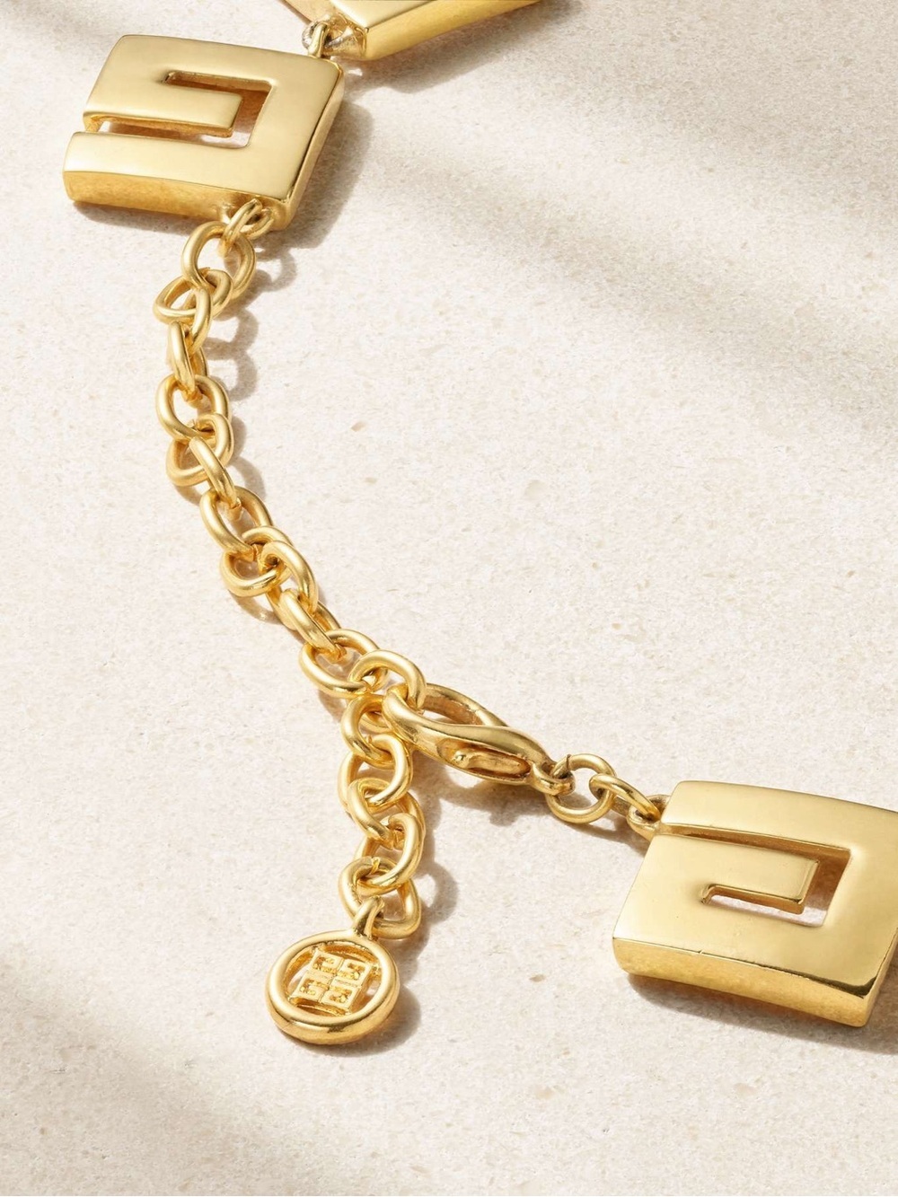 Vintage 80s Givenchy Gold / Silver G Logo Chunky Collar Statement Necklace - Picture 4 of 10